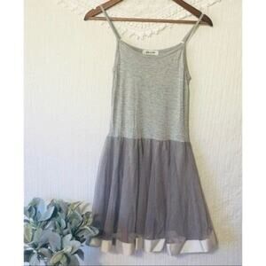 Olive des Olive Midi Tulle Tank Dress Heather Gray